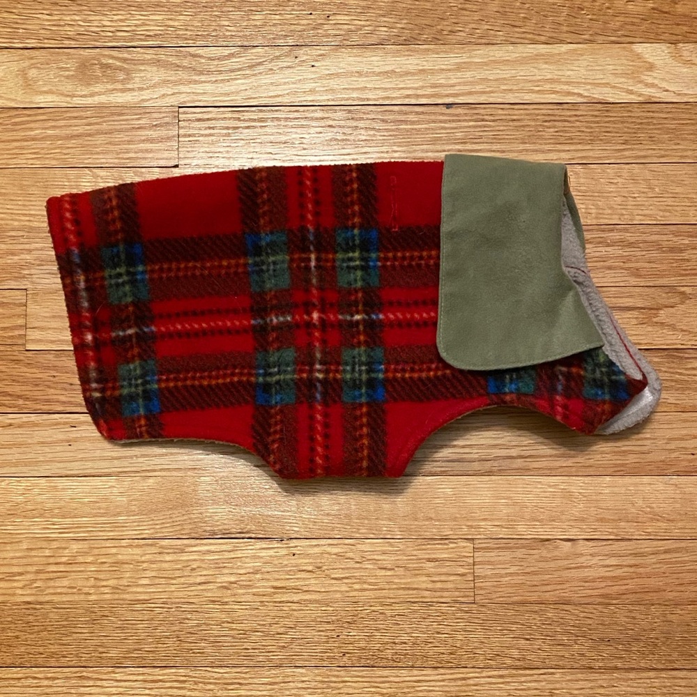 Red Plaid Fleece Dog Jacket